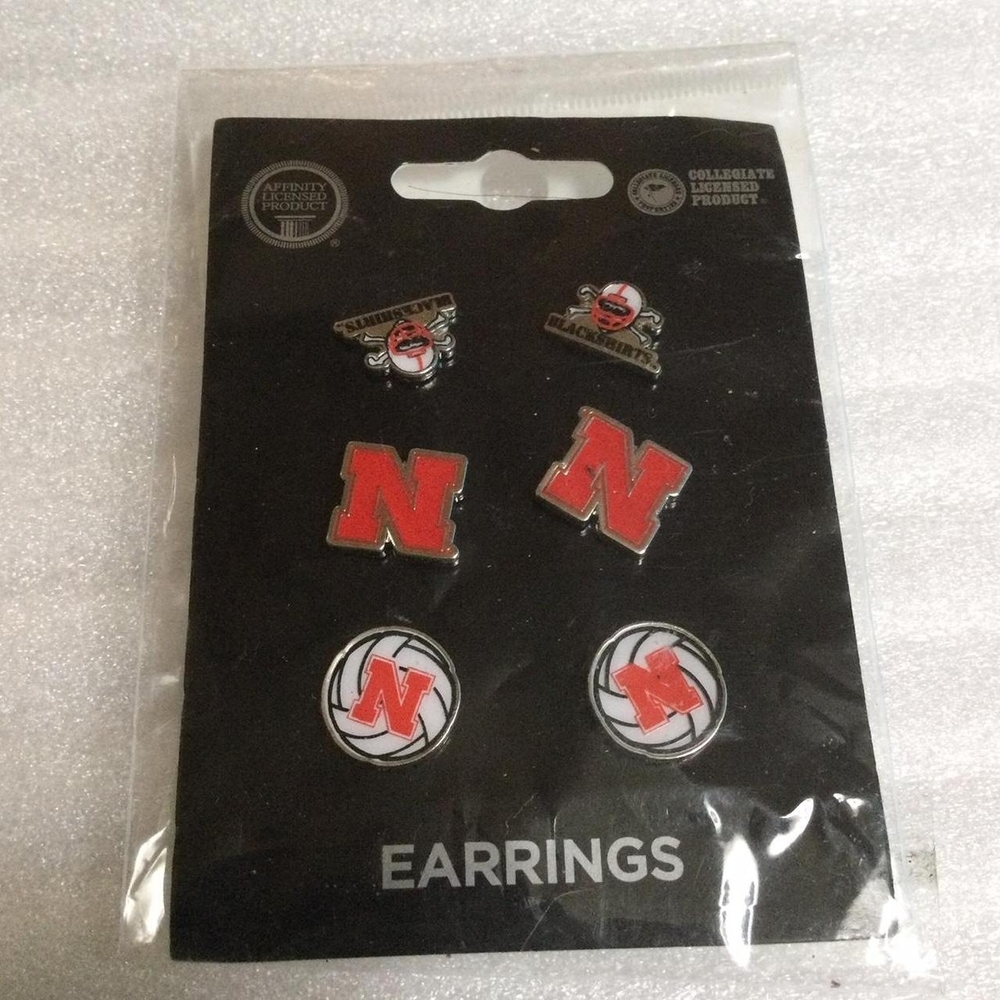 Nebraska Blackshirts College Earrings